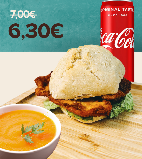 Foto de Menu Sandes de Panado + Sopa + Sumo de Lata